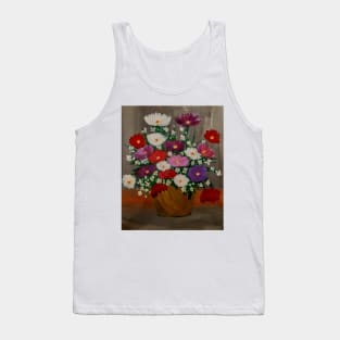 abstract carnations in a gold vase Tank Top